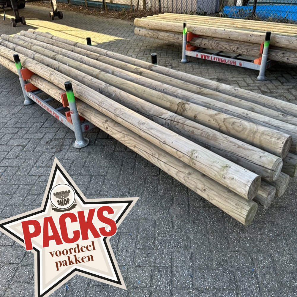 Paal Rondhout 6mtr (12-Pack)